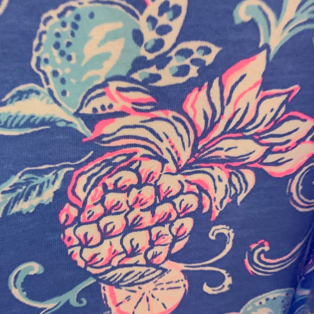 NWT. Lilly Pulitzer Blue Tropical Print Maxi Dress. Large - Picture 5 of 6